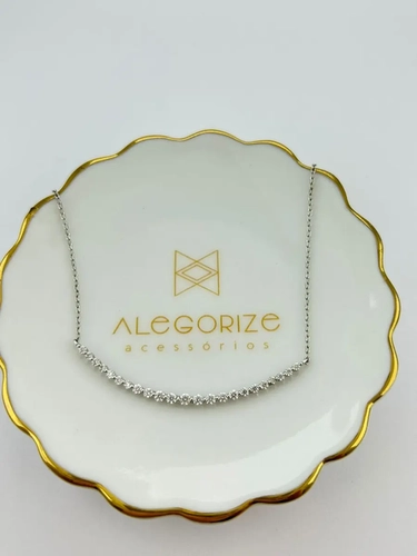 Colar Smile Pontos de Luz em Moissanite
