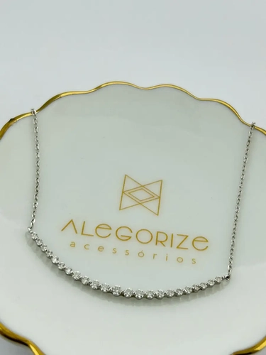 Colar Smile Pontos de Luz em Moissanite