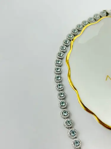 Colar Riviera Pedra Redonda 3 MM Cravejada em Volta