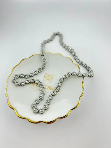 Colar Riviera Pedra Redonda 3 MM Cravejada em Volta