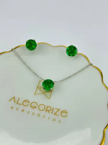 Conjunto Ponto de Luz 8 MM em Lab Grown