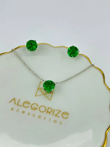 Conjunto Ponto de Luz 8 MM em Lab Grown