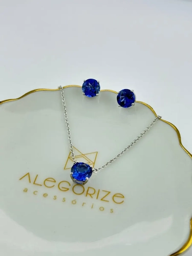 Conjunto Ponto de Luz 8 MM em Lab Grown