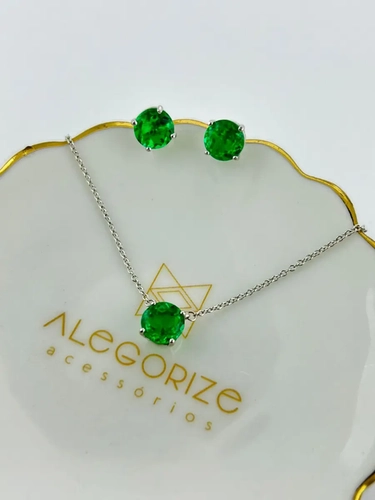 Conjunto Ponto de Luz 8 MM em Lab Grown