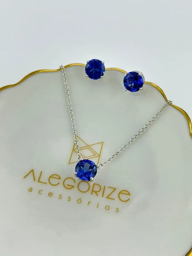 Conjunto Ponto de Luz 8 MM em Lab Grown