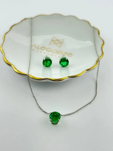 Conjunto Ponto de Luz 8 MM em Lab Grown