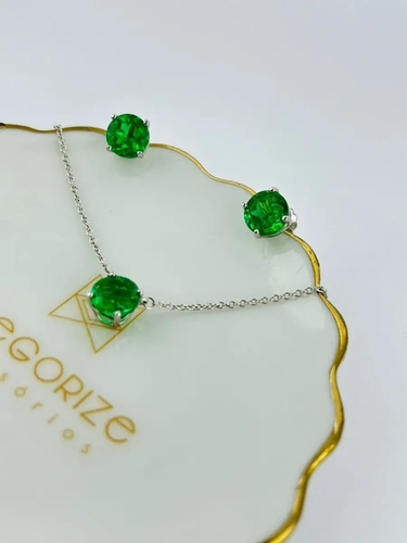 Conjunto Ponto de Luz 8 MM em Lab Grown