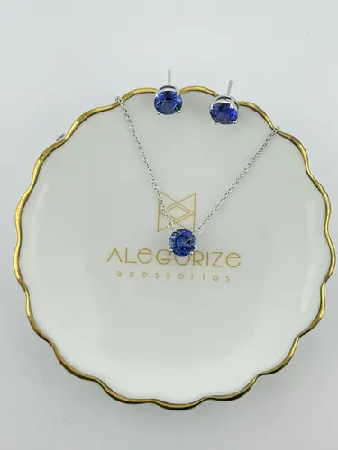Conjunto Ponto de Luz 8 MM em Lab Grown