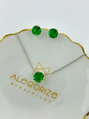 Conjunto Ponto de Luz 8 MM em Lab Grown