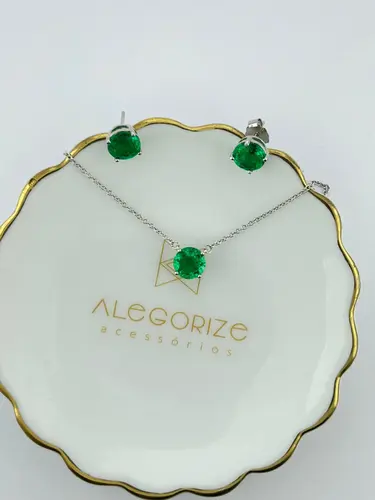 Conjunto Ponto de Luz 8 MM em Lab Grown