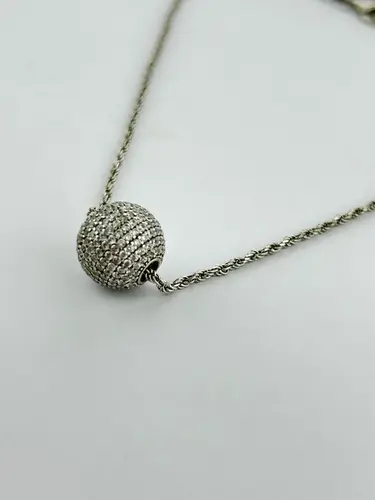 Colar Cordão Baiano com Esfera Cravejada