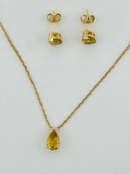 Conunto Gota Pedra Natural 6 MM