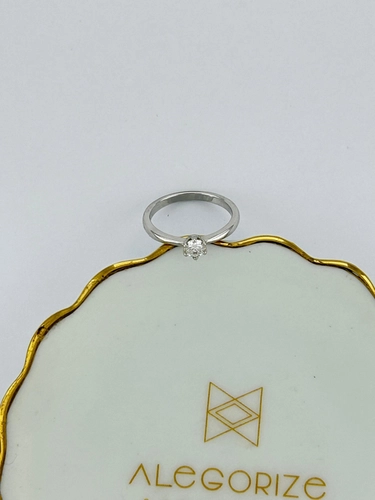 Anel Solitário em Moissanite 4 MM