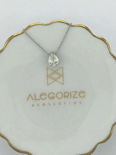 Colar Gota em Moissanite