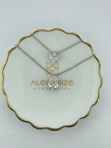 Colar Gota em Moissanite