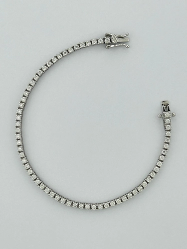 Pulseira Riviera em Moissanite  2MM 4 Garras