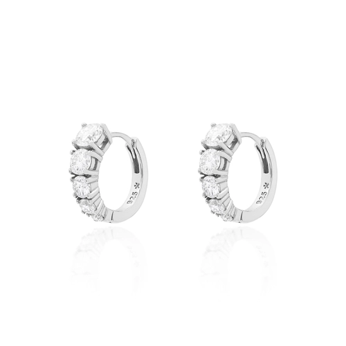 Mini Argola Moissanites Decrescentes