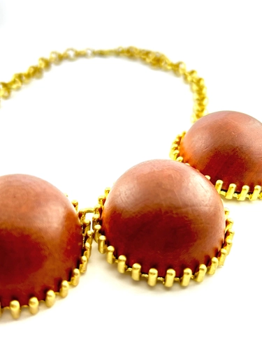 Choker Esferas em Madeira