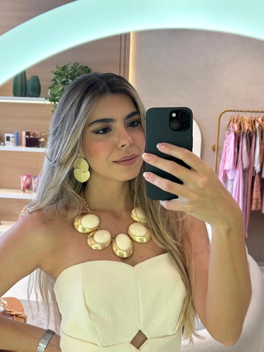Choker Maxi Disco Marfim