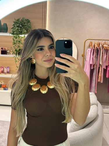 Choker Maxi Disco Marrom