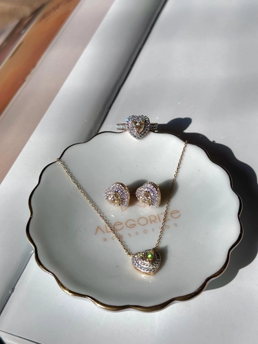 Anel Coração Moissanite Yellow Fancy