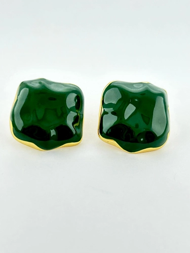 Brinco Pastilha Esmaldata Verde