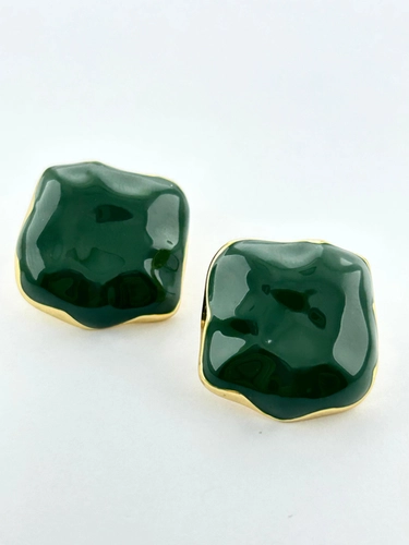 Brinco Pastilha Esmaldata Verde