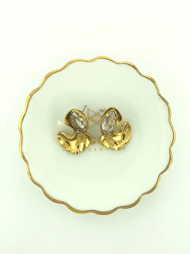 Brinco Line Organic Claudia Arbex Ouro Vintage
