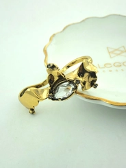 Anel Duplo Line Organic Claudia Arbex Ouro Vintage