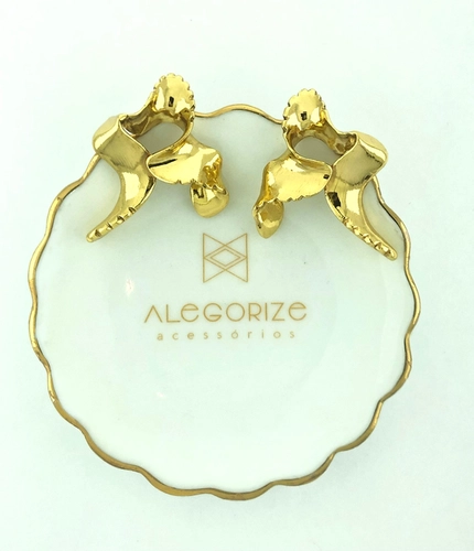 Brinco Line Organic Claudia Arbex Ouro Vintage