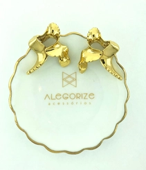 Brinco Line Organic Claudia Arbex Ouro Vintage