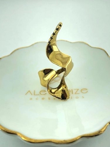 Anel Line Organic Claudia Arbex Ouro Vintage