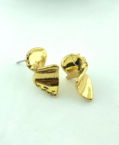Brinco Line Organic Pequeno Claudia Arbex Ouro Vintage