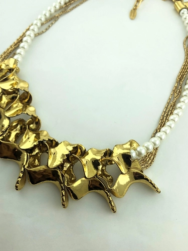 Colar Conceito Line Organic Claudia Arbex Ouro Vintage