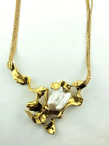 Colar Line Organic Claudia Arbex Ouro Vintage