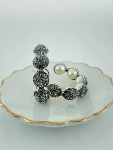 Brinco Argola Pérolas Alma Prata Boho