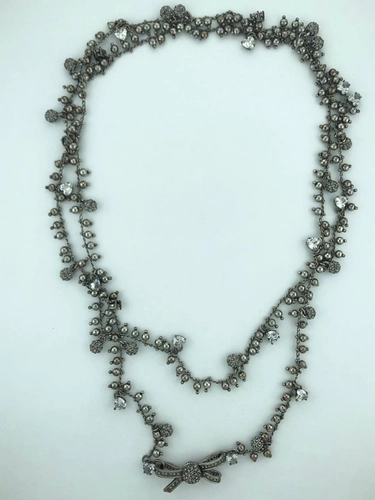 Colar Longo Pingentes Romance Prata Boho