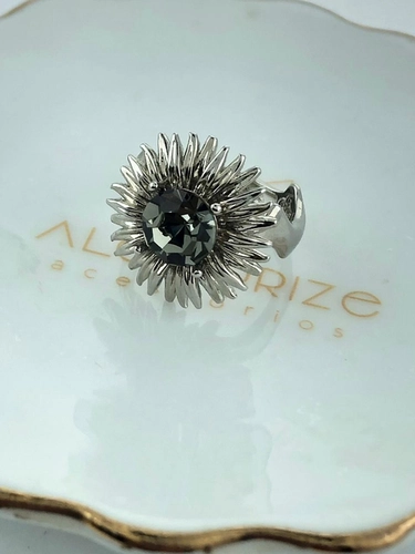 Anel Girassol P Botão Strass