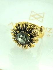 Anel Girassol P Botão Strass
