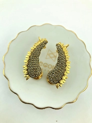 Earcuff Girassol Pétalas Cravejadas