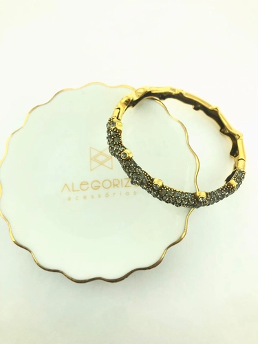 Bracelete Girassol Caule Cravejado