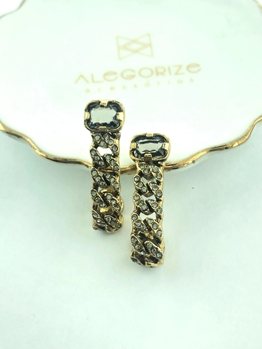 Brinco Rock Lovers Claudia Arbex Ouro Vintage