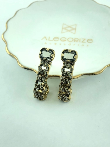 Brinco Rock Lovers Claudia Arbex Ouro Vintage