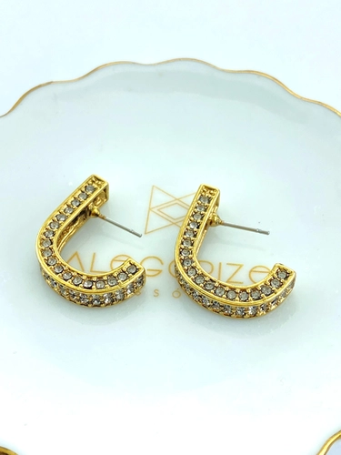 Brinco Rock Lovers Claudia Arbex Ouro Vintage