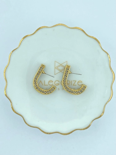 Brinco Rock Lovers Claudia Arbex Ouro Vintage
