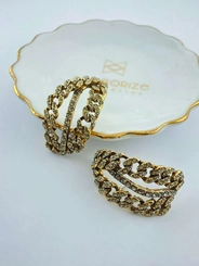 Brinco Rock Lovers Claudia Arbex Ouro Vintage