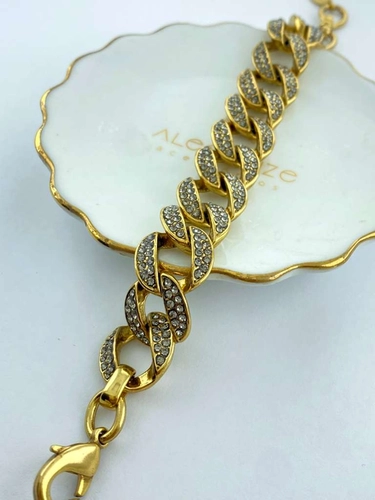 Pulseira Rock Lovers Claudia Arbex Ouro Vintage
