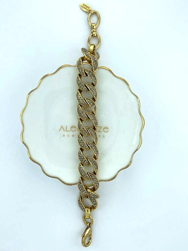 Pulseira Rock Lovers Claudia Arbex Ouro Vintage
