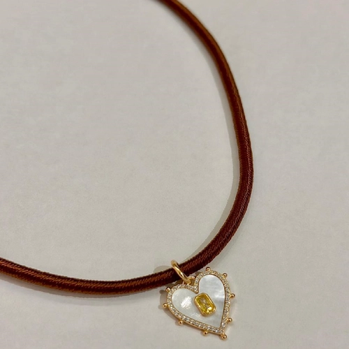 Choker Fio Seda Fecho Prata 925