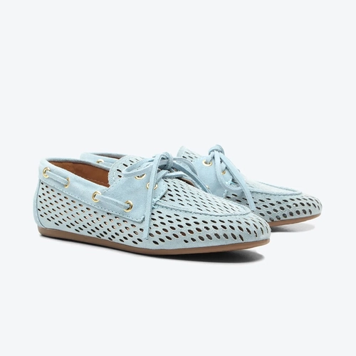 Mocassim Harper Azul Camurça